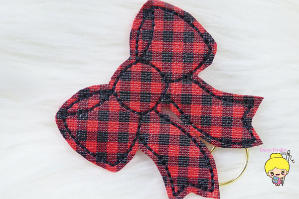 Plaid Bow Planner Clip- Cozy Collection