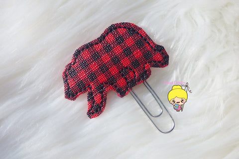 Plaid Bear Planner Clip