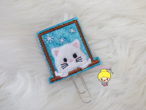 Winter Kitty Planner Clip
