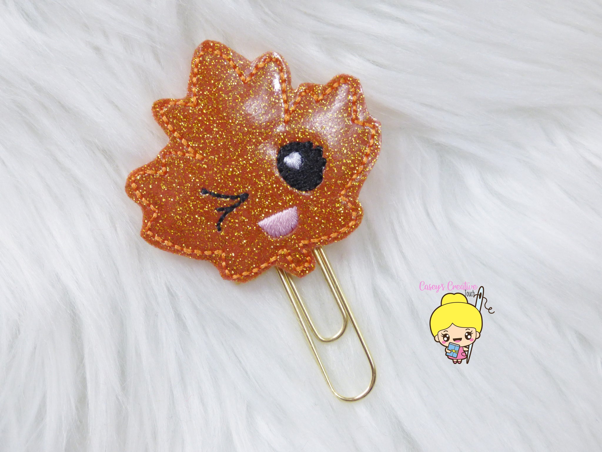 Winking Fall Leaf Planner Clip