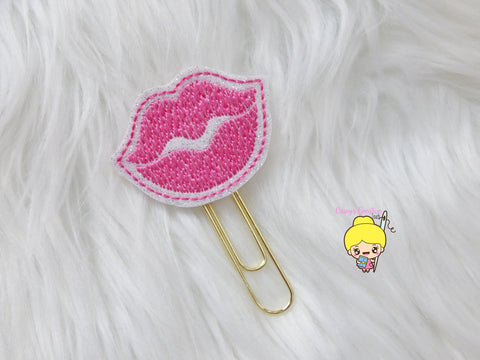 Hot Pink Lips Planner Clip
