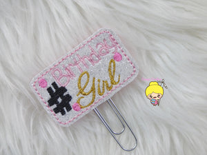 Birthday Girl Planner Clip- Pink & Gold