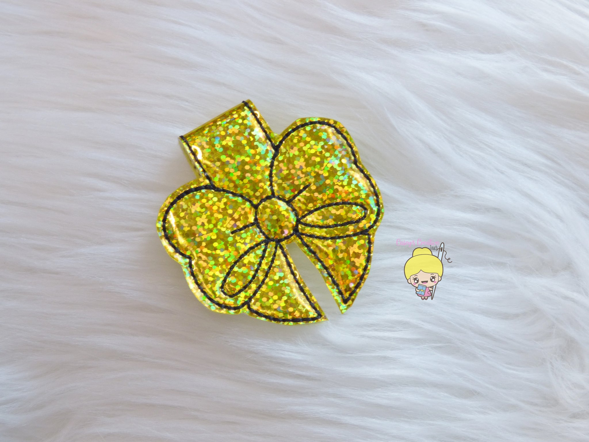 Yellow Confetti Bow MAGNETIC page clip