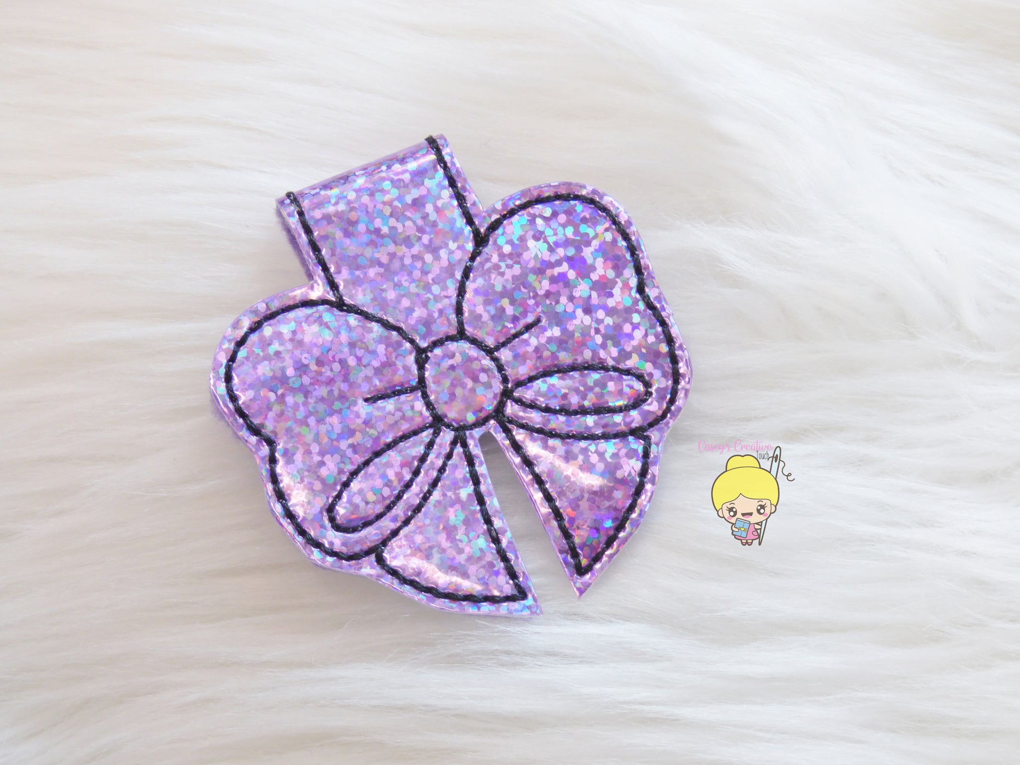 Lavender Confetti Bow MAGNETIC page clip