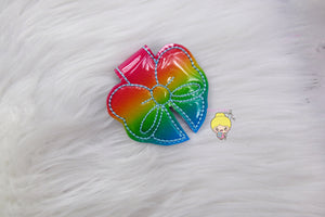 Rainbow Jelly Bow MAGNETIC page clip