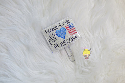 Peace, Love, and  Freedom Planner Clip