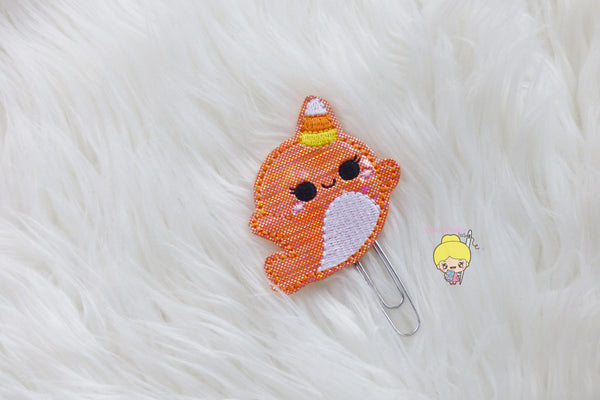 Candy Corn Narwhale Planner clip
