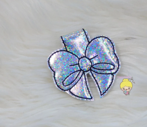 Silver Confetti Bow MAGNETIC page clip