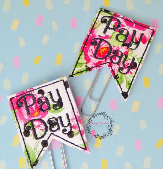 Floral Pay Day Planner Clip