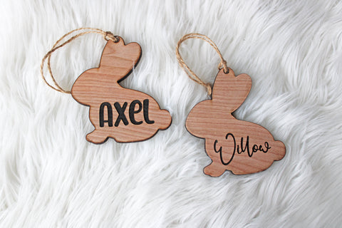Personalized Wooden Bunny Tag