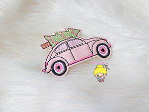 Pink Car Christmas MAGNETIC page clip