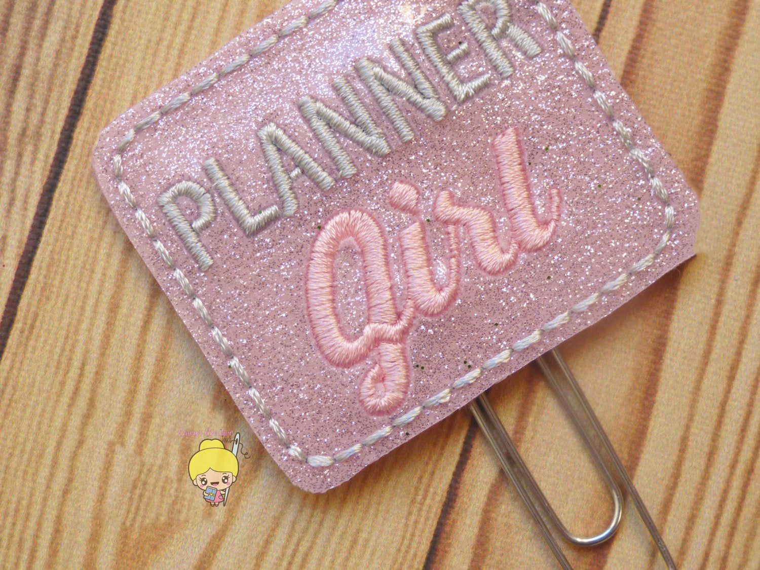 Pink Planner Girl Planner Clip