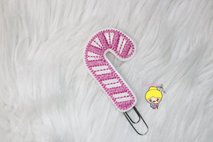 Pink Candy cane Planner Clip