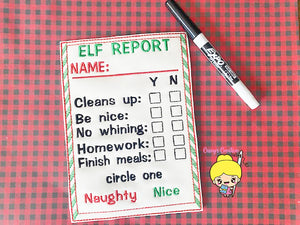 Elf Report Card prop, Elf Prop