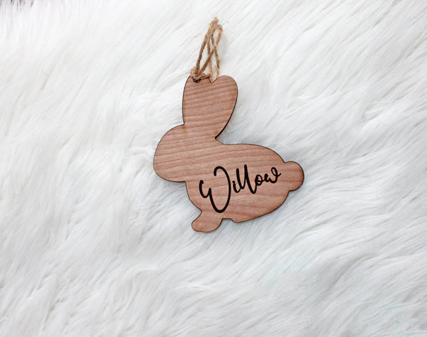 Personalized Wooden Bunny Tag